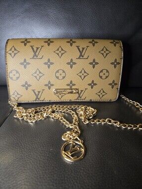 Two Tone Monogram Mini Crossbody/w Chain Strap